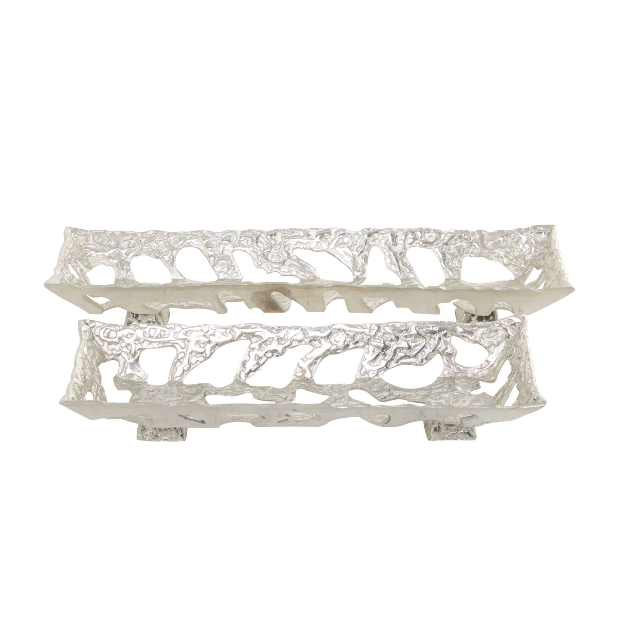 Silver Contemporary Tray, Set of 2" 29", 23"